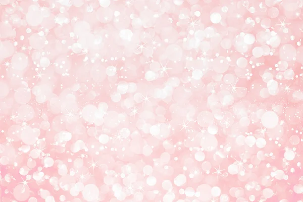 Blanco Rosa Brillo Bokeh Con Estrellas Abstracto Fondo — Foto de Stock