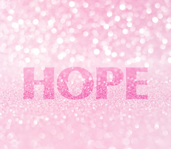 Hope Word Breast Cancer Awareness Glitter Bokeh Abstract Background — 스톡 사진