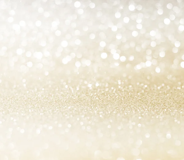 White Golden Glitter Bokeh Texture Christmas Abstract Background — Stock Photo, Image