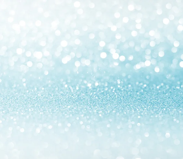 Fehér Fény Kék Csillogó Bokeh Textúra Karácsony Elvont Háttér — Stock Fotó