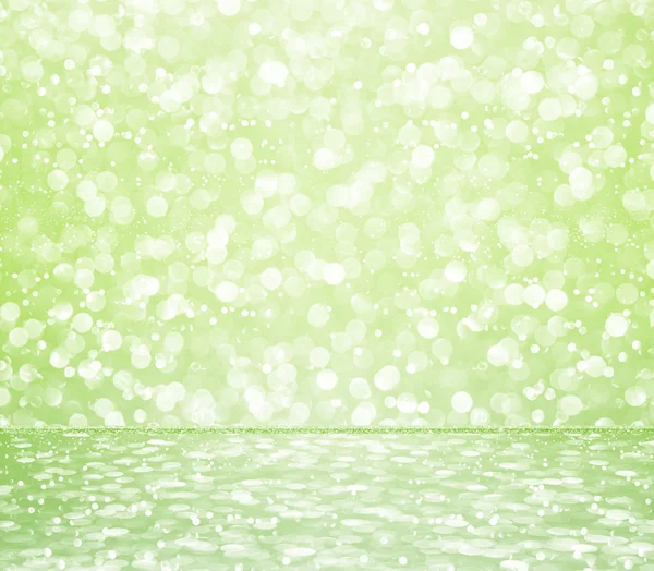 Белый Зеленый Блеск Bokeh Абстрактный Фон Монтажа Отображения Вашей Продукции — стоковое фото