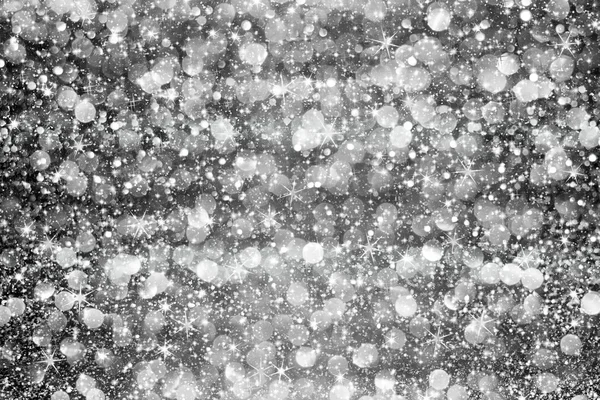 Μαύρο Και Άσπρο Glitter Bokeh Αστέρια Αφηρημένο Φόντο — Φωτογραφία Αρχείου