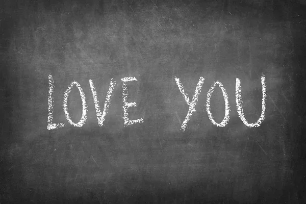 Love You Word Blackboard — Stock Photo, Image