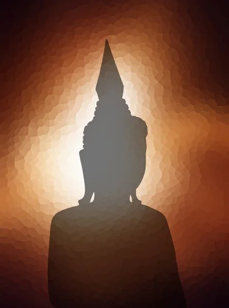 Silhouette Immagine Buddha Sfondo Marrone Chiaro Tramonto Astratto — Foto Stock