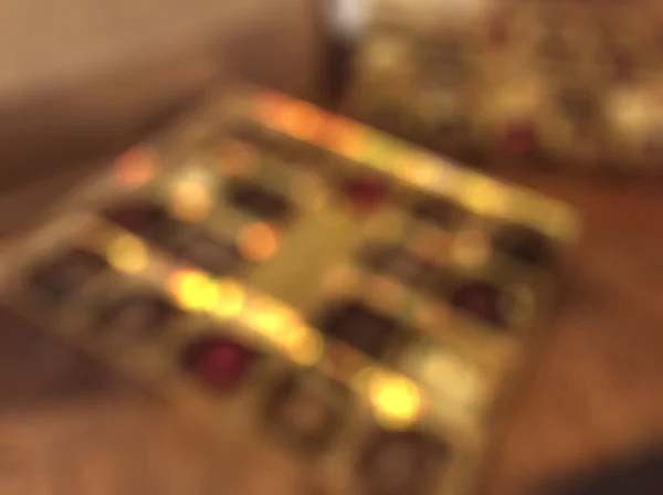 Bokeh Abstracte Chocolade Gouden Wazig Achtergrond — Stockfoto
