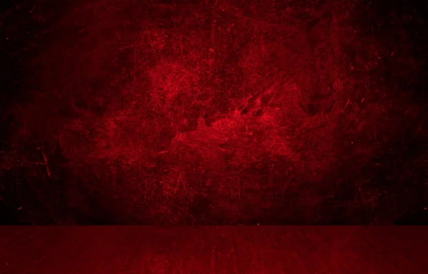 Wooden Red Floor Red Grunge Wall Background — Stock Photo, Image