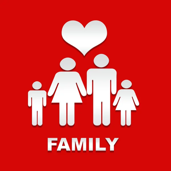 Family Red Background — Stock Photo, Image