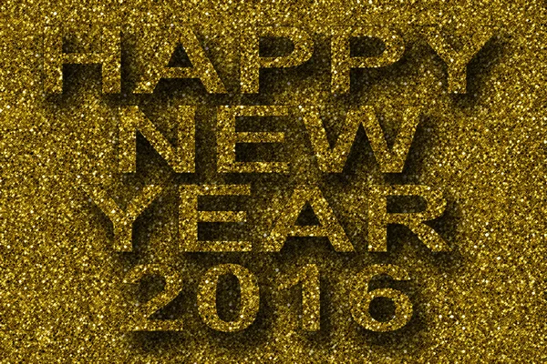 Brillo Dorado Brillante Feliz Año Nuevo 2016 —  Fotos de Stock