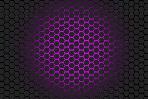 紫と黒の六角形の背景 — ストック写真