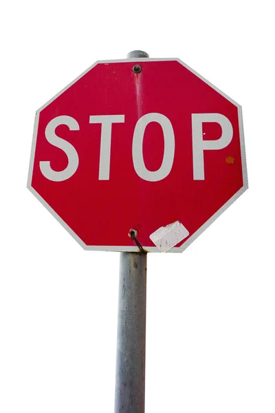 古い赤い stop 標識 — ストック写真