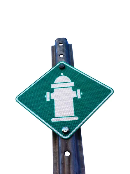 Schild mit Feuerhydrantensymbol auf weißem Hintergrund mit Ausschnitt — Stockfoto