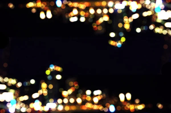 Colorful City Light Bokeh Abstract Blurred Background Copy Space — 스톡 사진