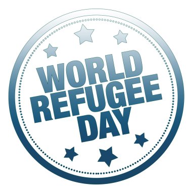 Beyaz arka plan üzerinde dünya mülteci günü