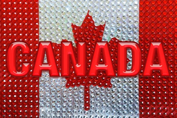 Vlajka Kanada diamantů s Kanadou slovo — Stock fotografie