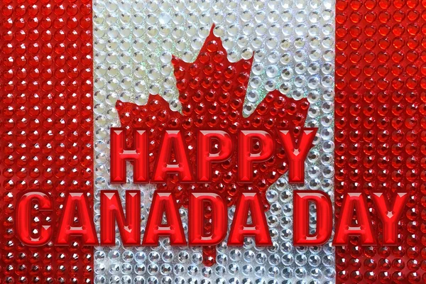 Vlajka Kanada diamantů se slovy den Kanady — Stock fotografie