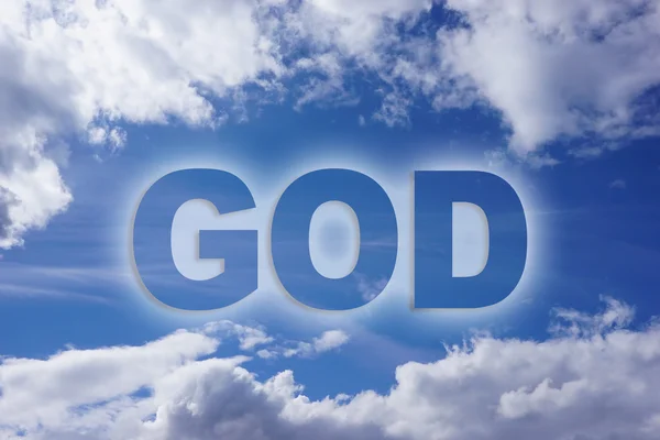 Parola di Dio sul cielo blu — Foto Stock