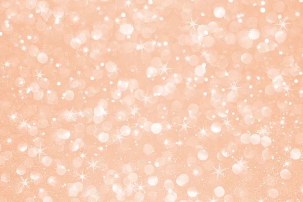 Rose gold glitter bokeh with stars abstract background — Stock Photo, Image