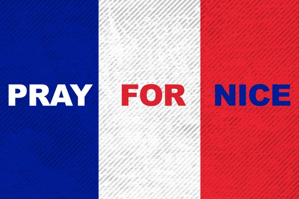France national flag with word Pray for Nice — Stock Photo, Image