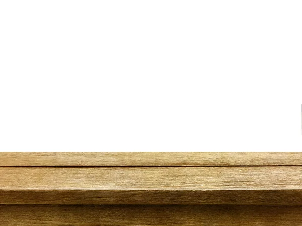 Alte Holztischplatte auf weißem Hintergrund — Stockfoto