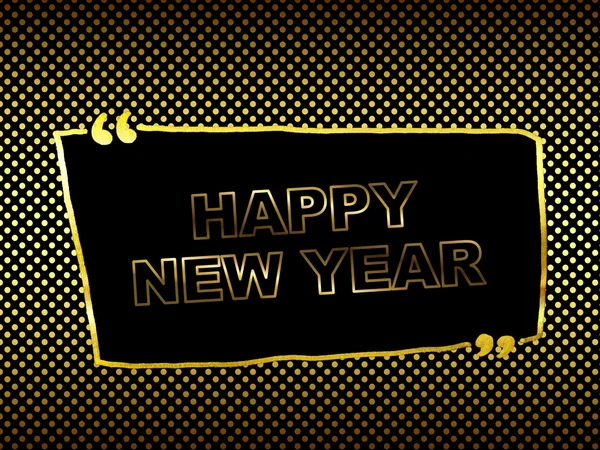 Palabra "Feliz Año Nuevo" sobre fondo de lunares dorados —  Fotos de Stock