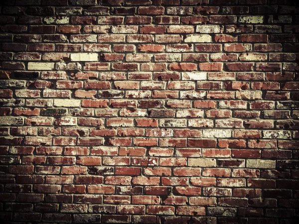 Vieux mur de briques vintage texture arrière-plan avec vignette plus sombre — Photo
