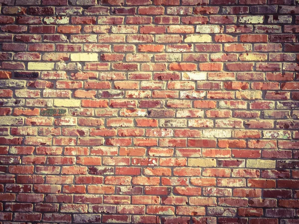 Gamla vintage brick wall textur bakgrund med mörkare vinjett — Stockfoto