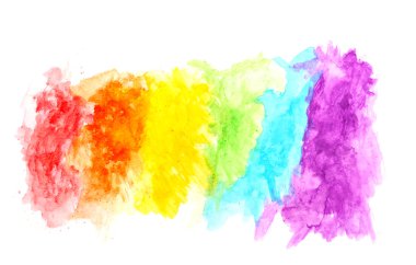 colorful of watercolor texture on white paper background clipart