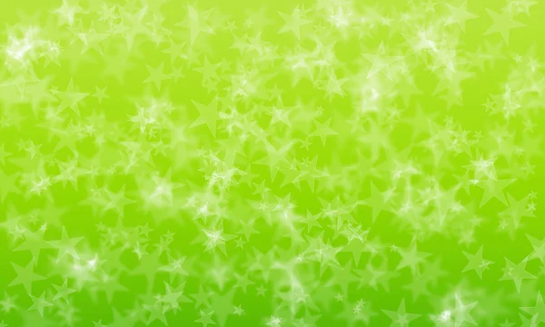 Estrellas bokeh abstracto sobre fondo verde — Foto de Stock