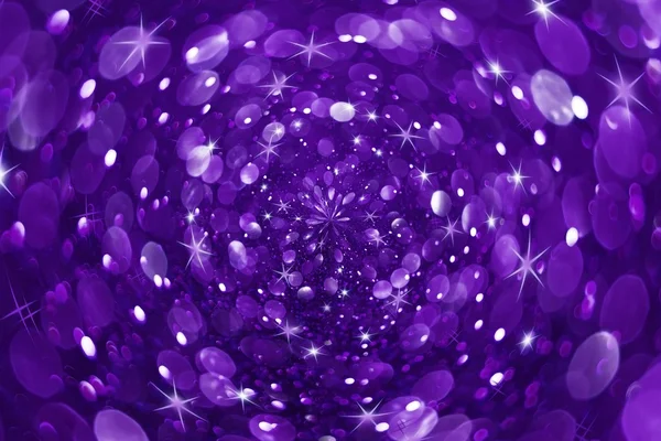Tourbillon violet paillettes bokeh avec étoiles fond abstrait — Photo