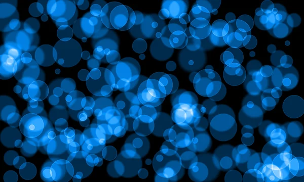 Blue bokeh abstract on black background — Stock Photo, Image