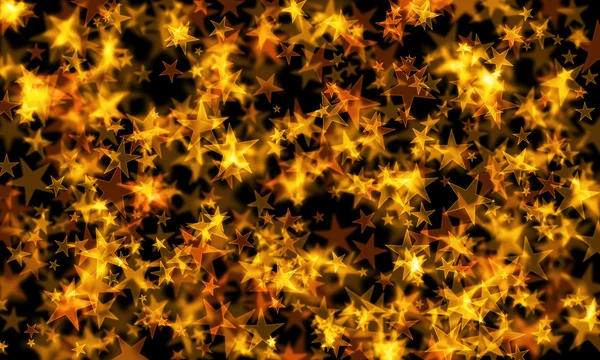 Stars bokeh gradient abstrait jaune et orange sur fond noir — Photo