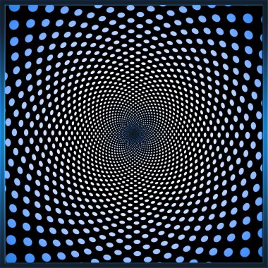 Degrade mavi beyaz spiral polka dot bo siyah zemin üzerine