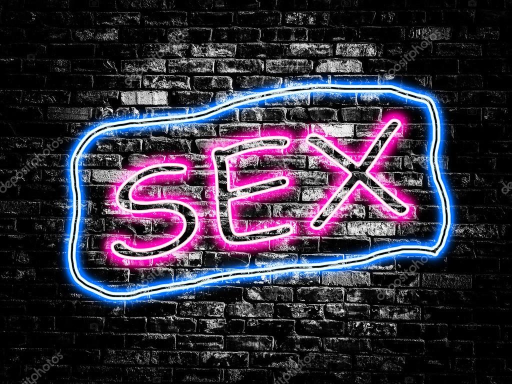 Sexo sinal no velho preto vintage tijolo parede fundo fotos, imagens de ...