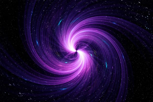 Exploding Star twirl violet sur fond de galaxie — Photo