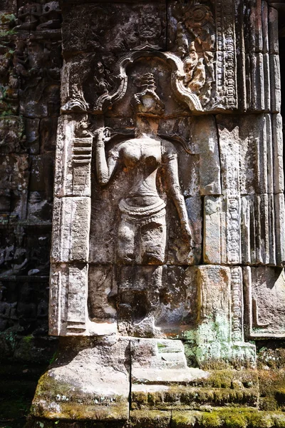 Płaskorzeźba w Banteay Srei, Kambodża — Zdjęcie stockowe