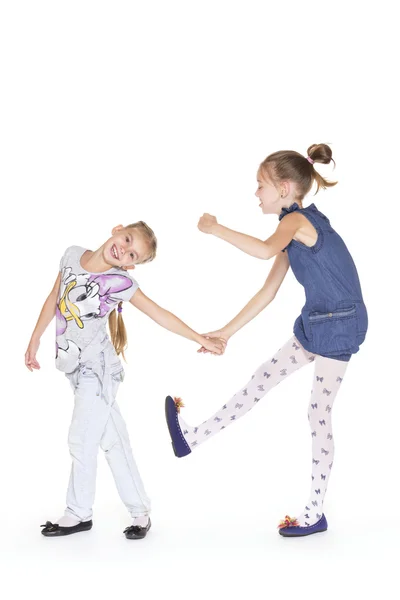 Két gyönyörű lányok tánc — Stock Fotó