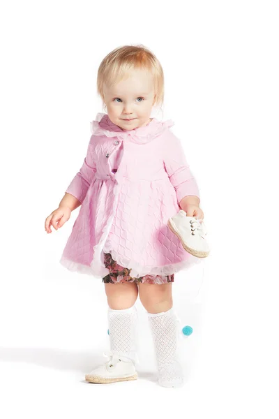 Bambina vestita di rosa — Foto Stock