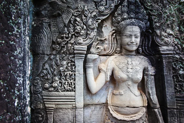 Płaskorzeźba w Banteay Srei, Kambodża — Zdjęcie stockowe