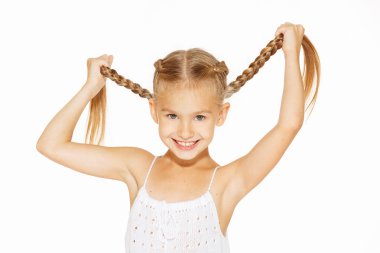 komik küçük pigtails kız