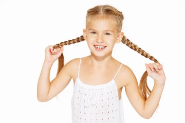 komik küçük pigtails kız