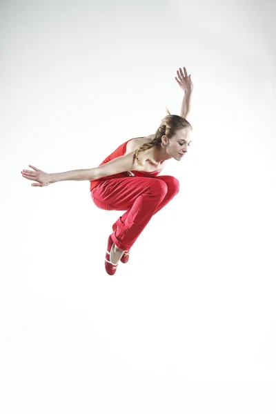 Dancer in red — Stock Photo, Image