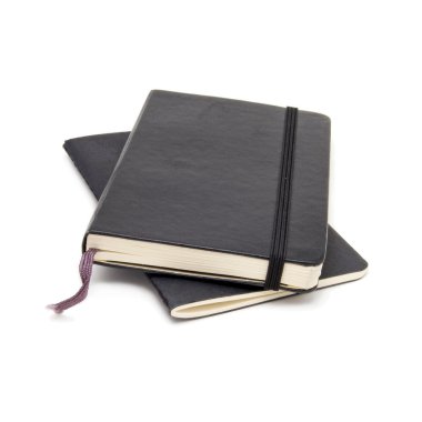 Siyah muhasebe defter defter üzerinde beyaz izole