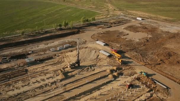 Estaleiro de construção, tiro aéreo — Vídeo de Stock