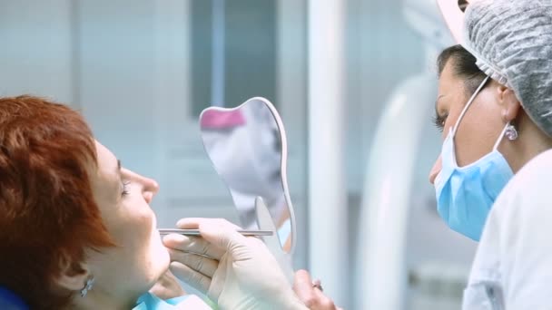口腔内の専門の衛生学 — ストック動画