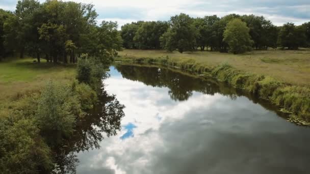 美丽的小河上的顶视图 — 图库视频影像
