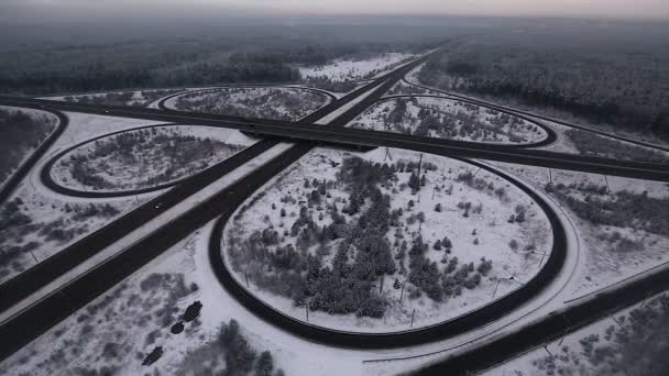 Jinction de route en hiver — Video