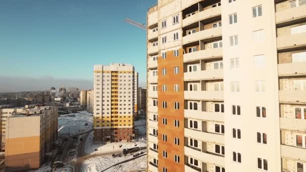 Construcción de edificios altos. Antena — Vídeos de Stock