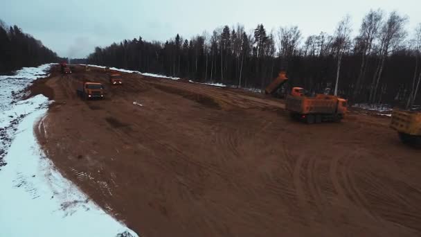 Construcción nueva toma aérea de carretera — Vídeo de stock