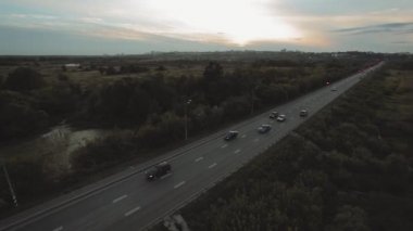 Karayolu trafik havadan görünümü