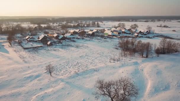 Сільський зимовий пейзаж — стокове відео